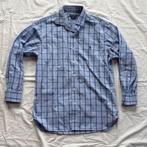 Polo Ralph Lauren Blue Plaid Button Down Shirt Men’s 16.5, 32-33